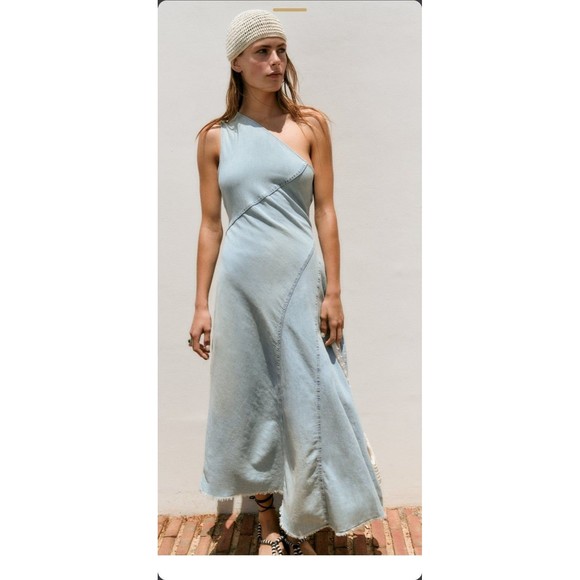 Zara asymmetric denim dress - Picture 9 of 16